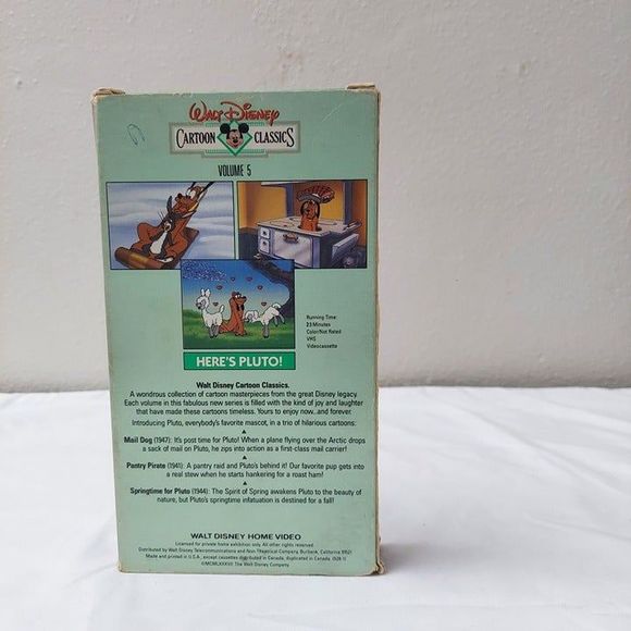 Walt Disney Cartoon Classics Volume 5 Here's Pluto VHS Video Tape 1991 - Picture 3 of 6
